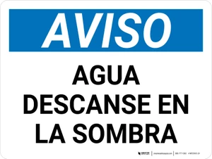 Notice: Water Rest Shade Spanish Landscape - Wall Sign