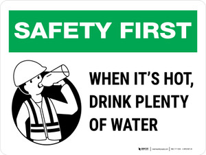 Safety First: When Its Hot Drink Plenty Of Water Landscape - Wall Sign