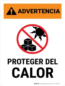 Warning: Protect From Heat Spanish Portrait - Wall Sign