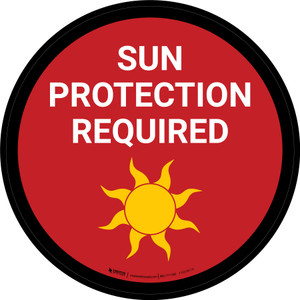 Sun Protection Required Round - Floor Sign