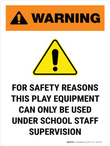 Warning: For Safety Reasons, Staff Supervision Portrait - Wall Sign