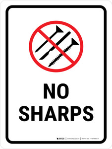 No Sharps Portrait - Wall Sign