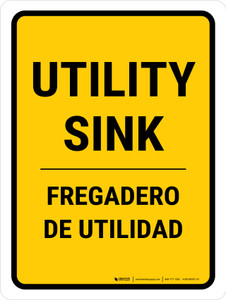 Utility Sink Bilingual Portrait - Wall Sign