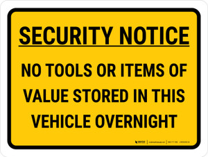 Security Notice Landscape - Wall Sign