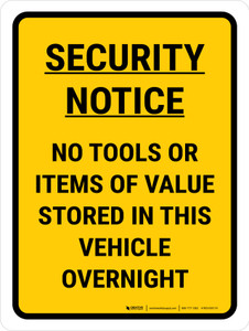 Security Notice Portrait - Wall Sign