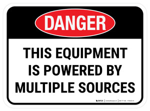 Danger: This Equipment Is Powered By Multiple Sources Rectangular - Floor Sign
