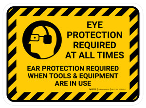 Eye Protection Required At All Times Rectangular - Floor Sign