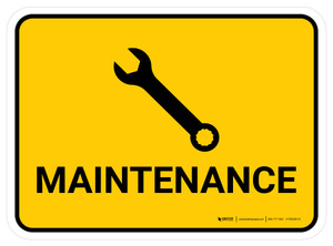 Maintenance Yellow Rectangular - Floor Sign