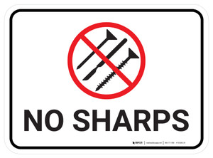 No Sharps Rectangular - Floor Sign