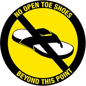 No Open Toe Shoes Sign