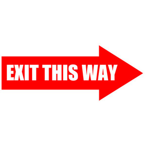 Exit This Way Arrow Sign