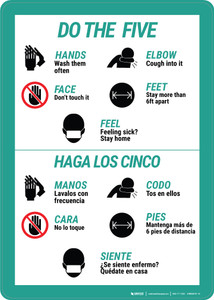 Do the Five Spanish Bilingual Portrait - Wall Sign