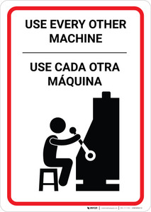 Use Every Other Machine Bilingual Spanish Portrait - Wall Sign