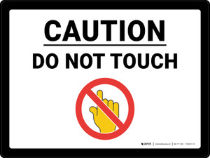 Caution Do Not Touch with Emoji Landscape - Wall Sign