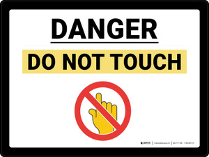 Danger Do Not Touch with Emoji Landscape - Wall Sign