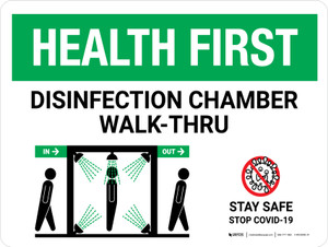 Health First Disinfection Chamber Walk-Thru with Icon Landscape - Wall Sign