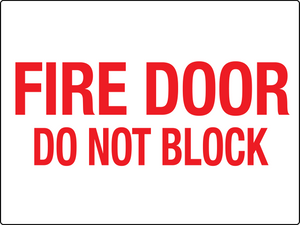 Fire Door Do Not Block Sign