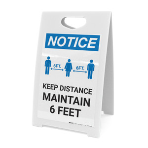 Notice: Keep a Safe Distance with Icon Portrait - A-Frame Sign
