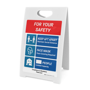 For Your Safety Social Distancing Multi-sign - A-Frame Sign