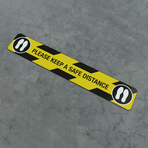 Please Keep A Safe Distance Feet Icon - Social Distancing Strip