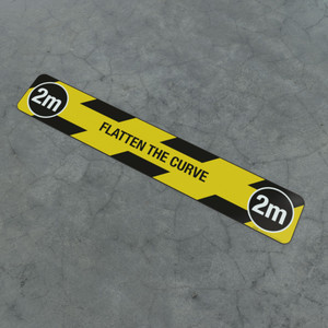 Flatten The Curve 2M - Social Distancing Strip