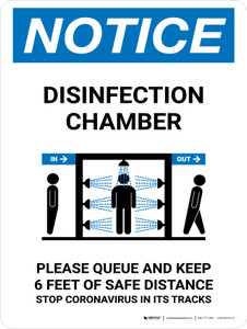 Notice: Disinfection Chamber with Icon Portrait - Wall Sign