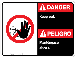 Bilingual Danger Keep Out Wall Sign