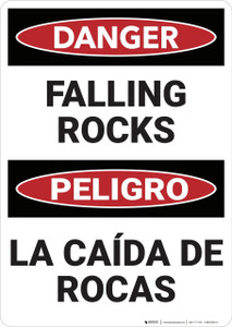 Danger: Danger Falling Rocks - Wall Sign