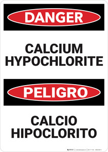 Danger: Calcium Hypochlorite Bilingual - Wall Sign
