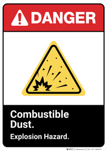 Danger: Combustible Dust Explosion Hazard ANSI - Wall Sign