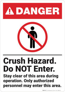 Danger: Crush Hazard Do Not Enter - Wall Sign