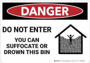 Danger: Do Not Enter Suffocation Hazard - Wall Sign