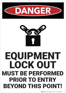 Danger: Equipment Lock Out - Wall Sign