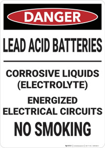 Danger: Lead Acid Batteries - Wall Sign
