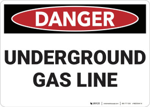 Danger: Underground Gas Line - Wall Sign