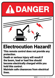 Danger: Remote Control Does Not Provide Any Protection ANSI - Wall Sign