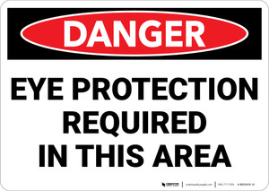 Danger: PPE Eye Protection Required In This Area - Wall Sign