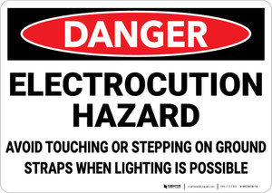 Danger: Electrocution Hazard Avoid Touching - Wall Sign