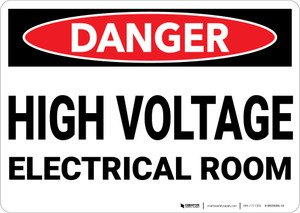 Danger: High Voltage Electrical Room - Wall Sign