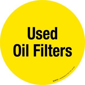 Used Oil Filters Floor Sign