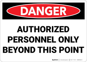 Danger: Authorized Personnel Only Beyond This Point - Wall Sign