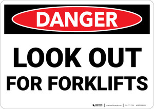 Danger: Look Out For Forklifts - Wall Sign