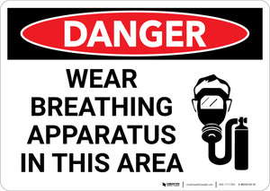 Danger: Wear Breathing Apparatus in This Area - Wall Sign