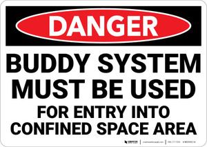 Danger: Buddy System Must Be Used Entry - Wall Sign