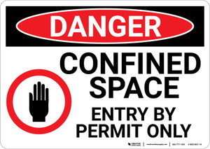 Danger: Enter By Permit Only - Wall Sign