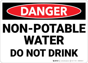 Danger: Non Potable Water Do Not Drink - Wall Sign