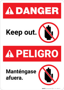 Bilingual Keep Out Spanish - Portrait Wall Sign