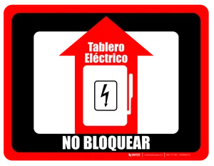 Tablero El√©ctrico - No Bloquear (Electrical Panel - Do Not Block) - Floor Sign