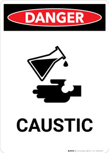 Caustic Sign With Icon - Portrait Wall Sign