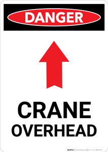 Crane Overhead Sign With Arrow - Portrait Wall Sign